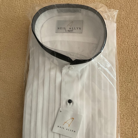 Neil Allyn Tuxedo Shirt, Size L 36/37 - Picture 1 of 4